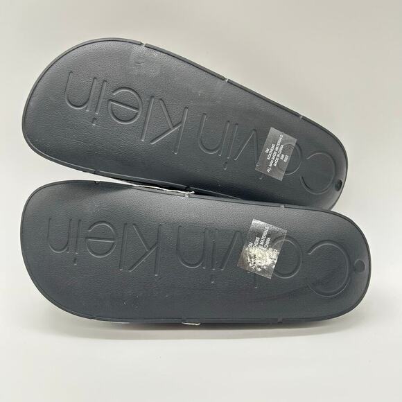 Calvin Klein Slides Womens 5‎ Brown Logo Print Athens Slip On Comfort NEW - Picture 9 of 12